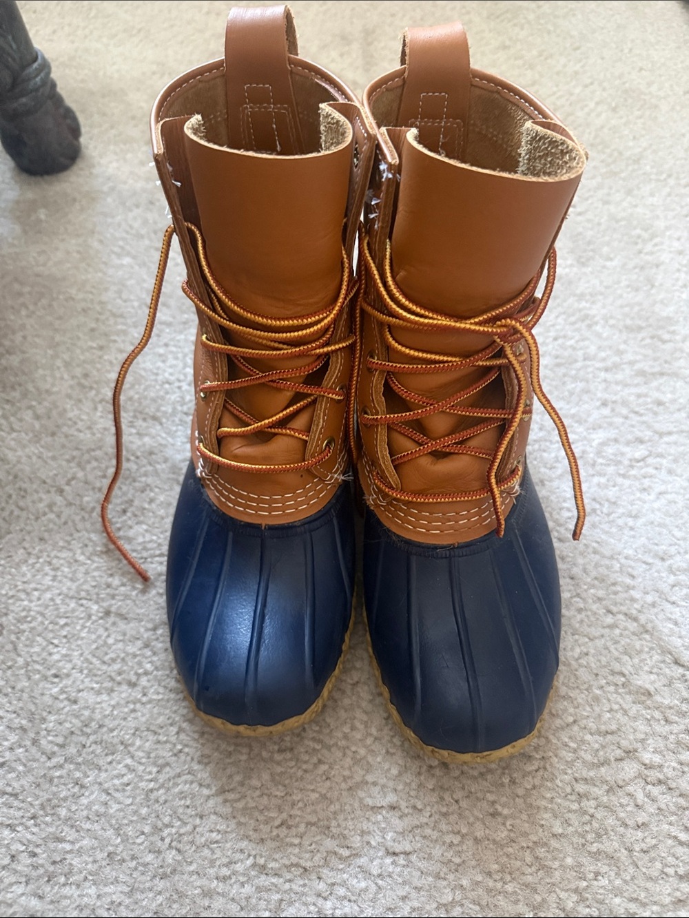 Brown and Navy Duck Boots -